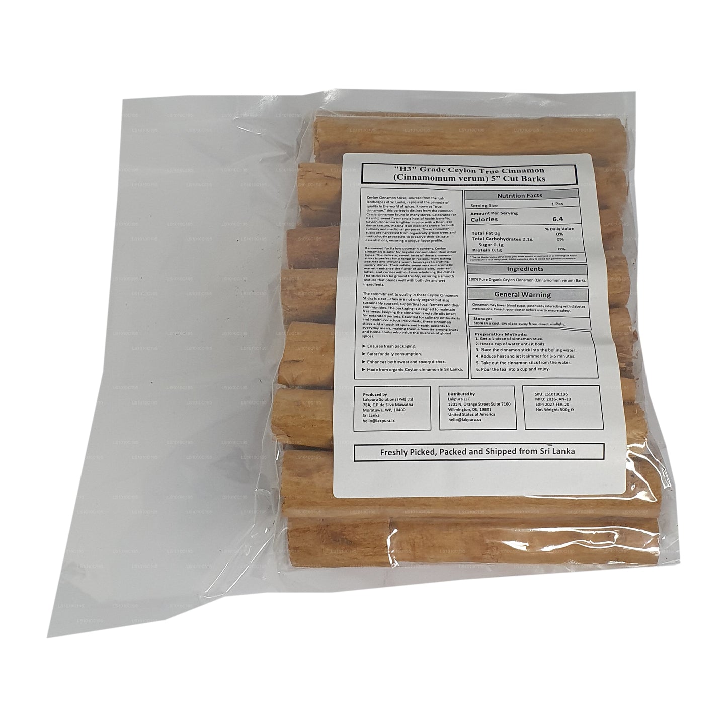 Lakpura ”H3" Grade Ceylon Sann Kanel Barks Pack