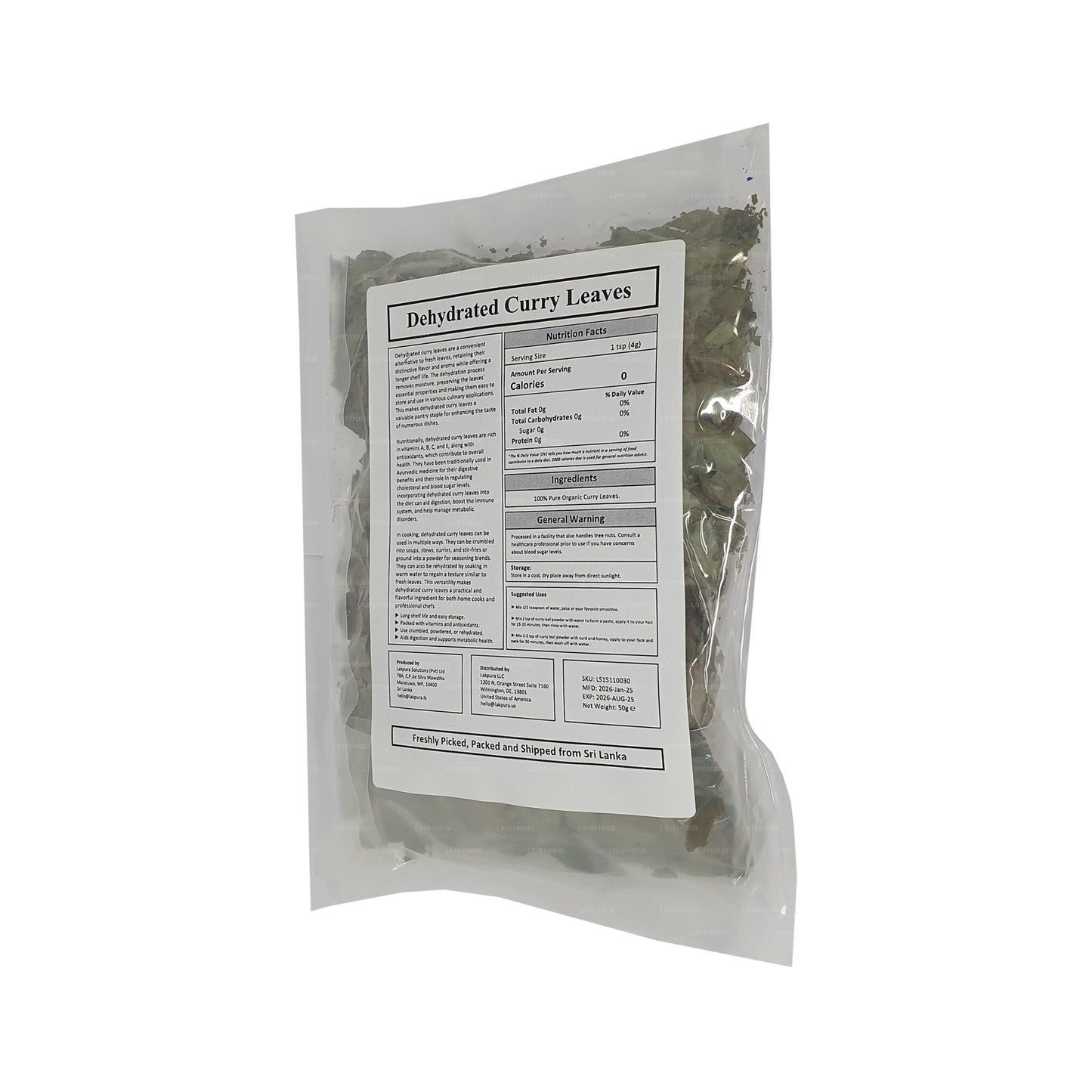 Lakpura® Torkade Curryblad