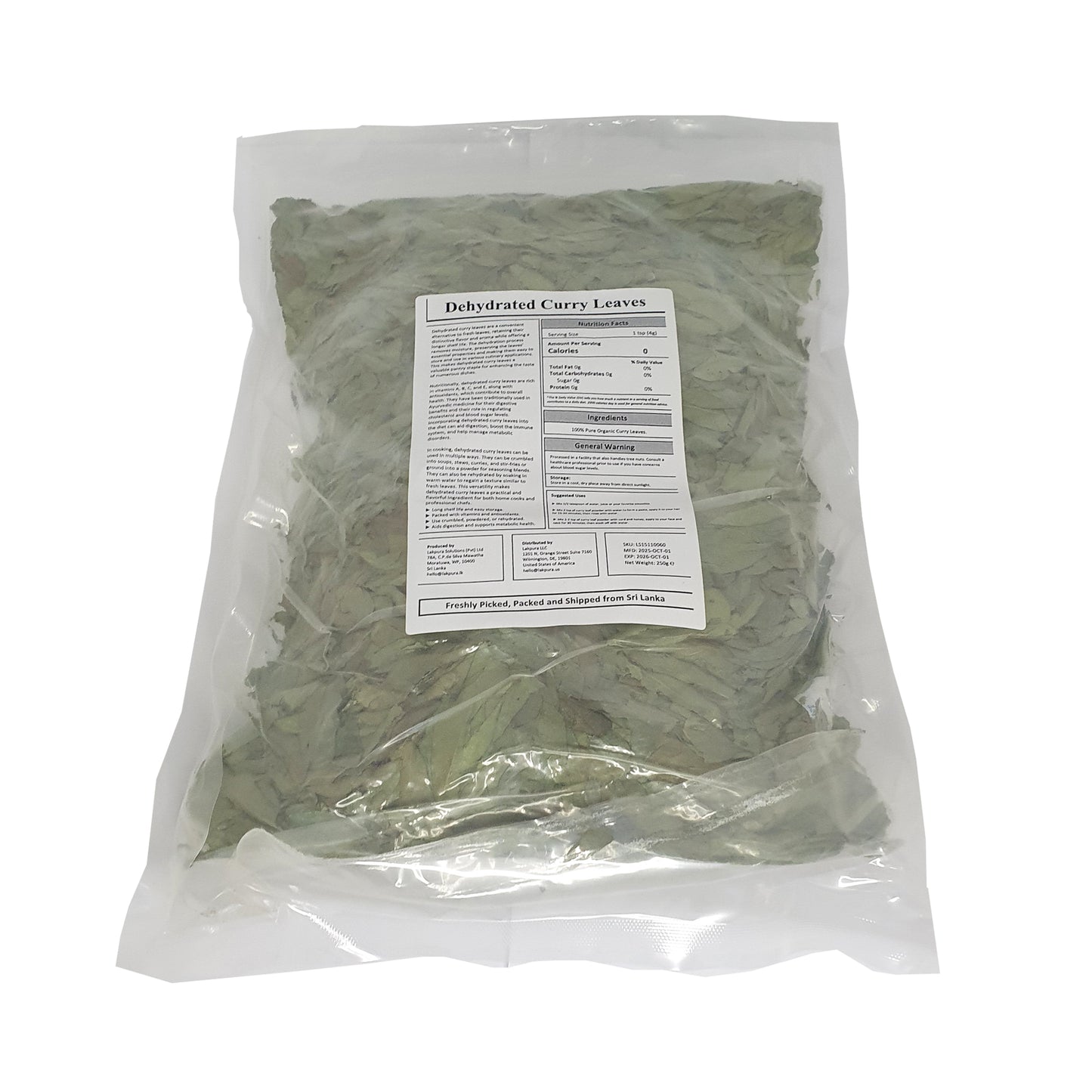 Lakpura® Torkade Curryblad