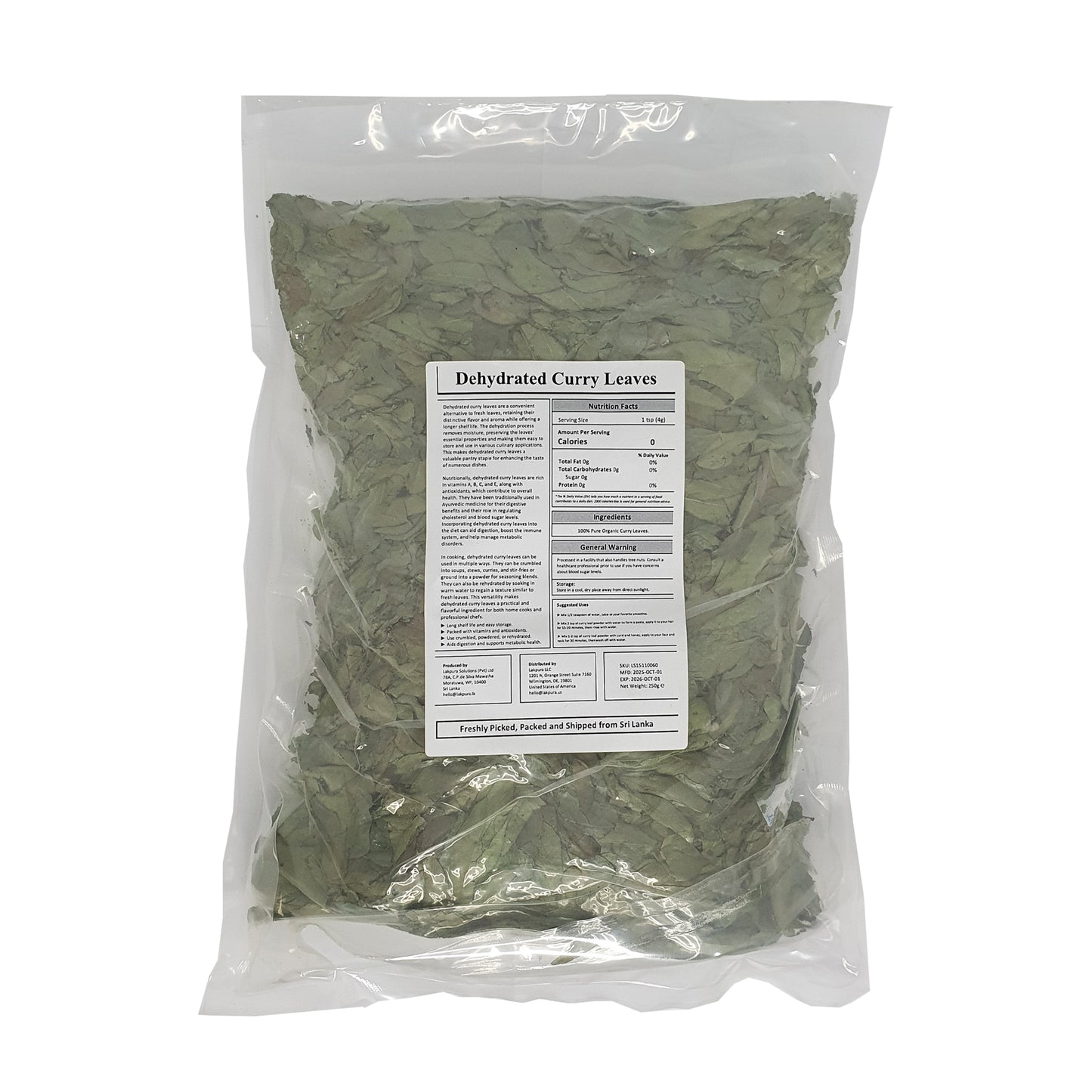 Lakpura® Torkade Curryblad
