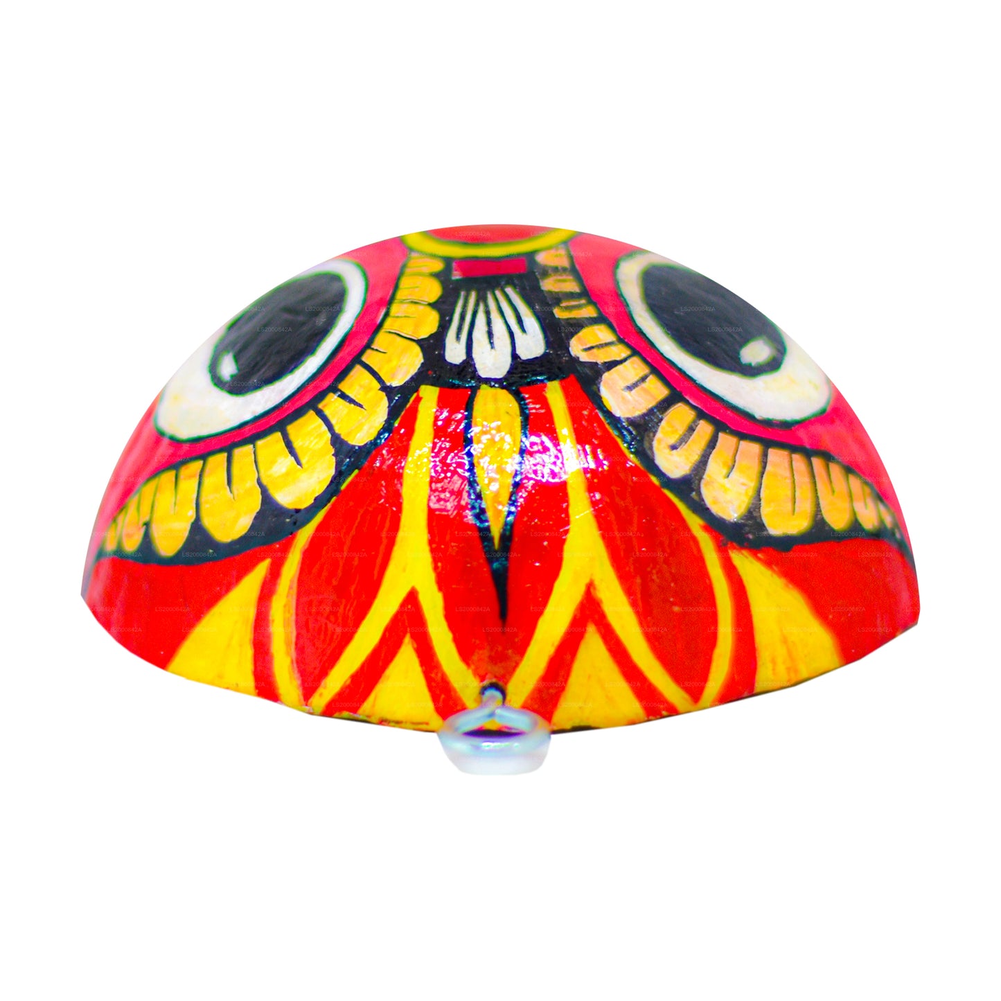 Sri Lankas traditionella Raksha-masker (Mayura, Maru, Agni, Naga) målade över kokosnötskal (paket med 4)