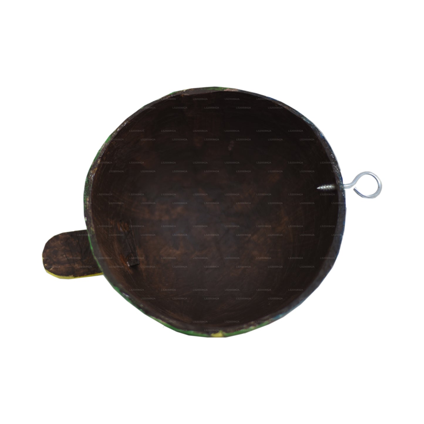 Sri Lankas traditionella Raksha-masker (Mayura, Maru, Agni, Naga) målade över kokosnötskal (paket med 4)