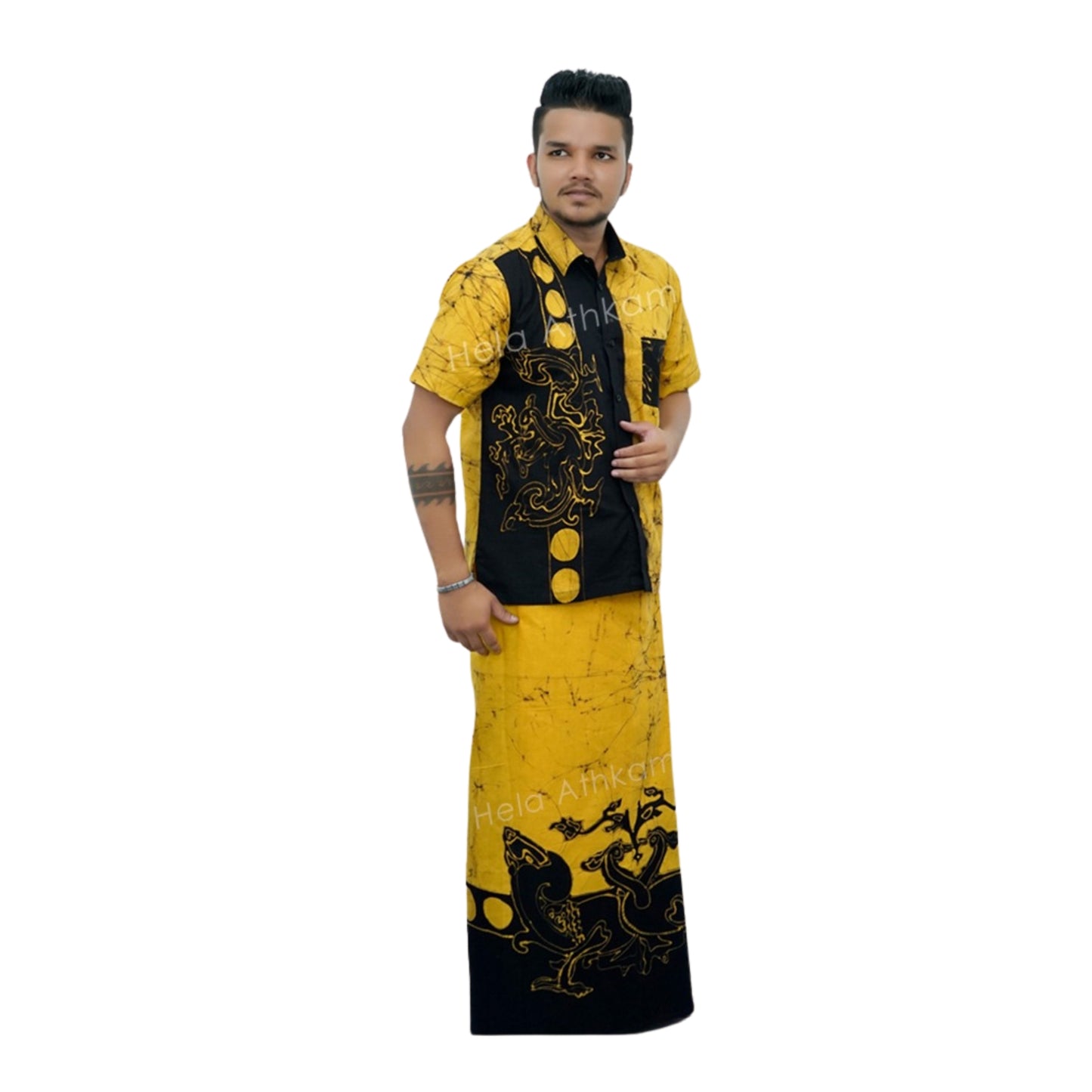Lakpura® Batik Skjorta och Sarong (Design AB222)