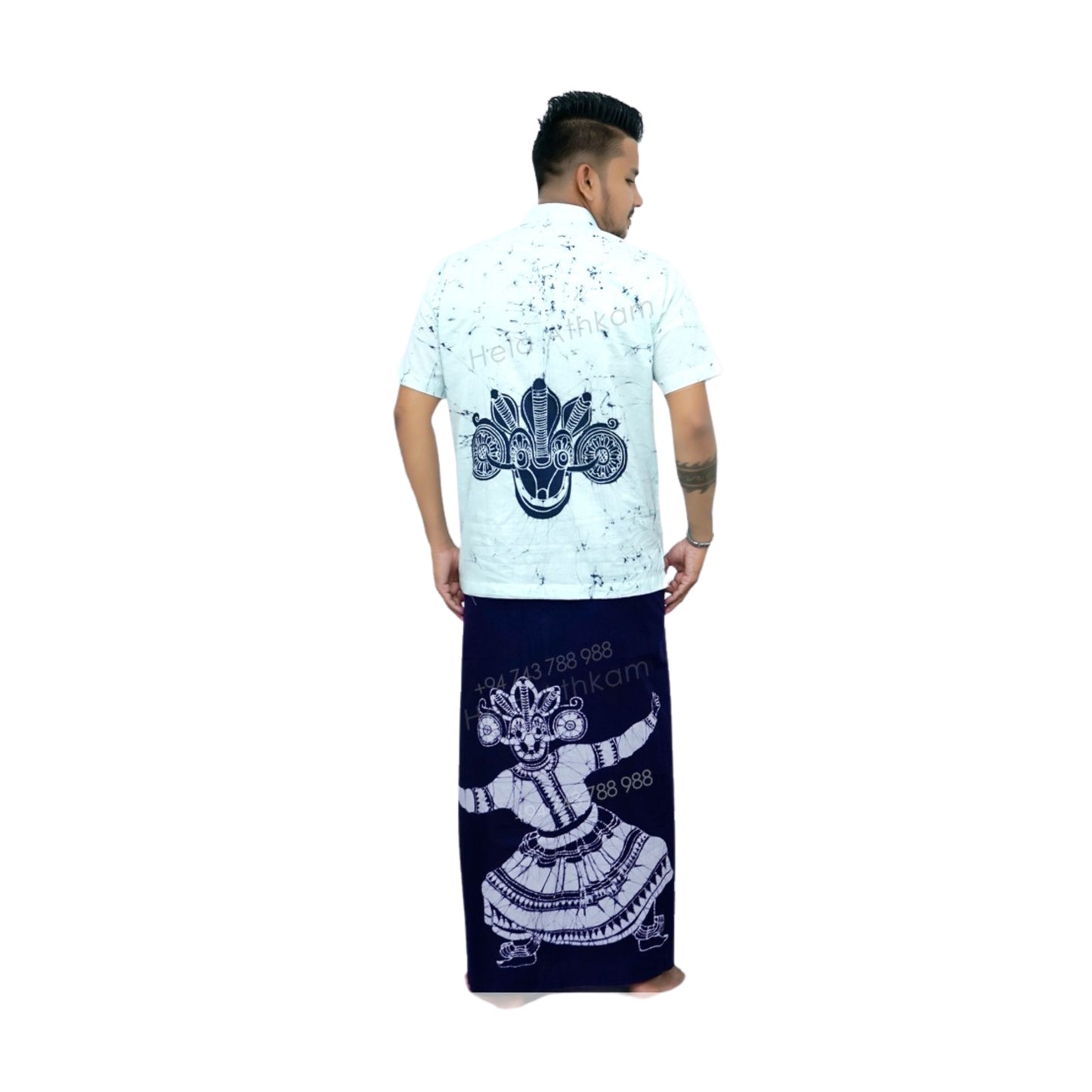 Lakpura® Batik Skjorta och Sarong (Design AB222)