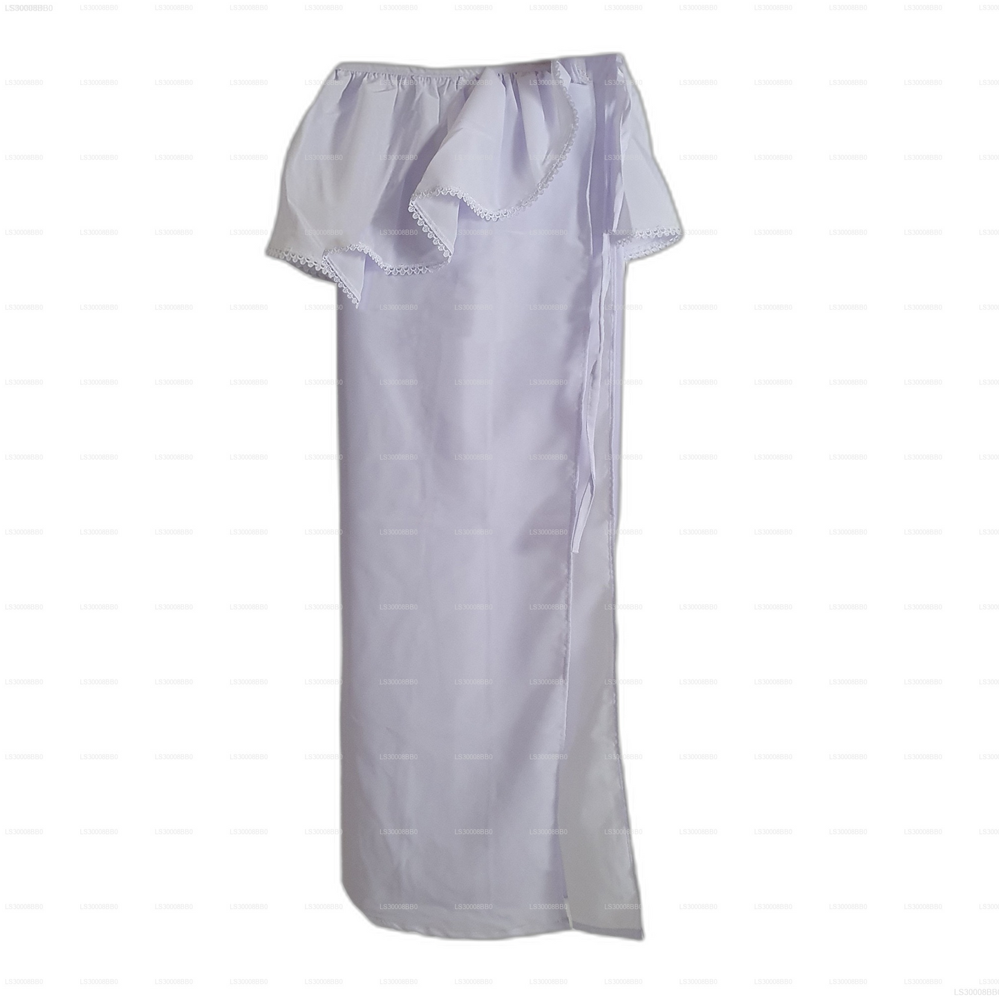 Lakpura® Vit Lamasari för Barn (Halv Sari)