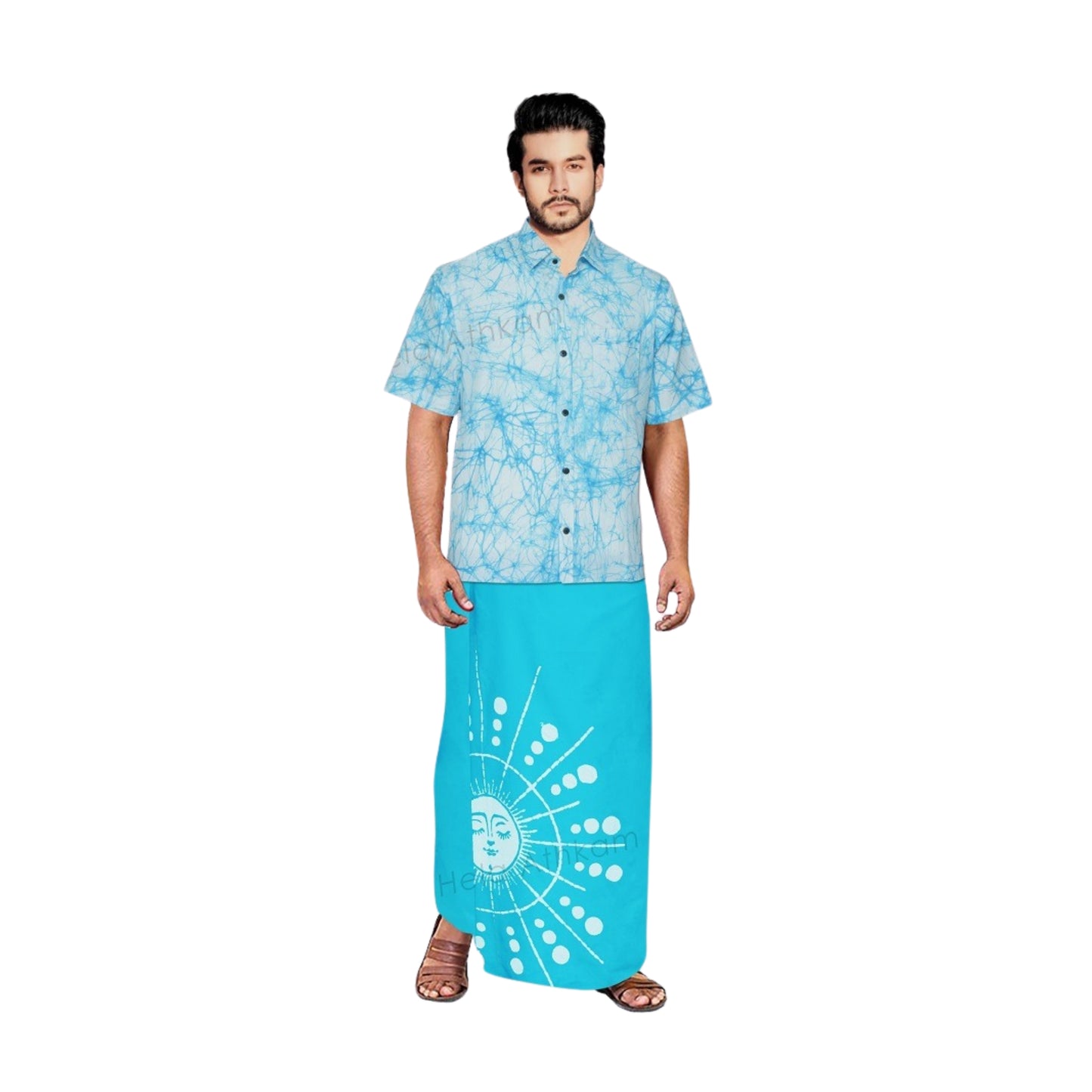 Lakpura® Batik Skjorta och Sarong (Design AB222)