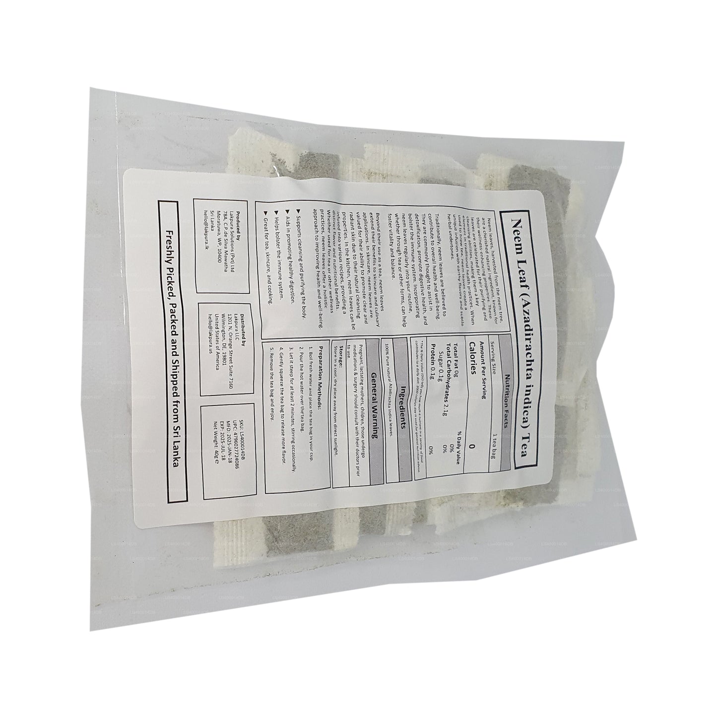 Lakpura Neem bladte (40g) 20 tepåsar