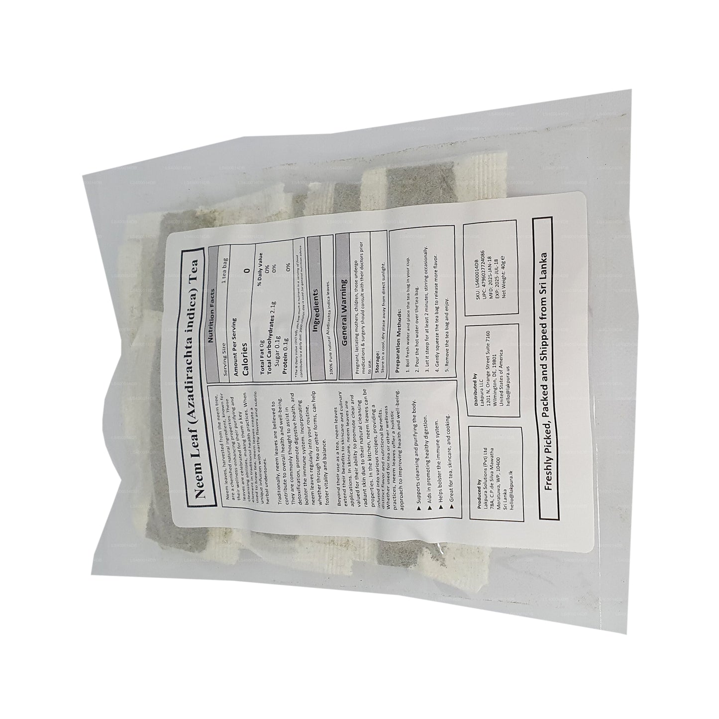 Lakpura Neem bladte (40g) 20 tepåsar