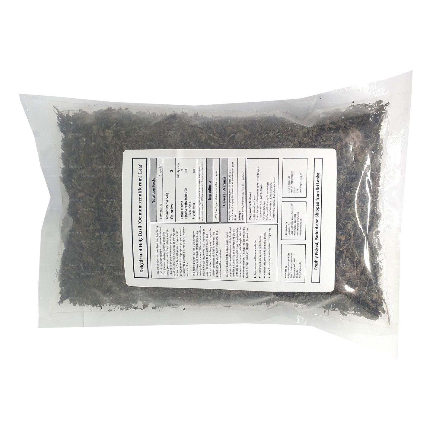 Lakpura Dehydrated Holy Basil Tulsi-blad