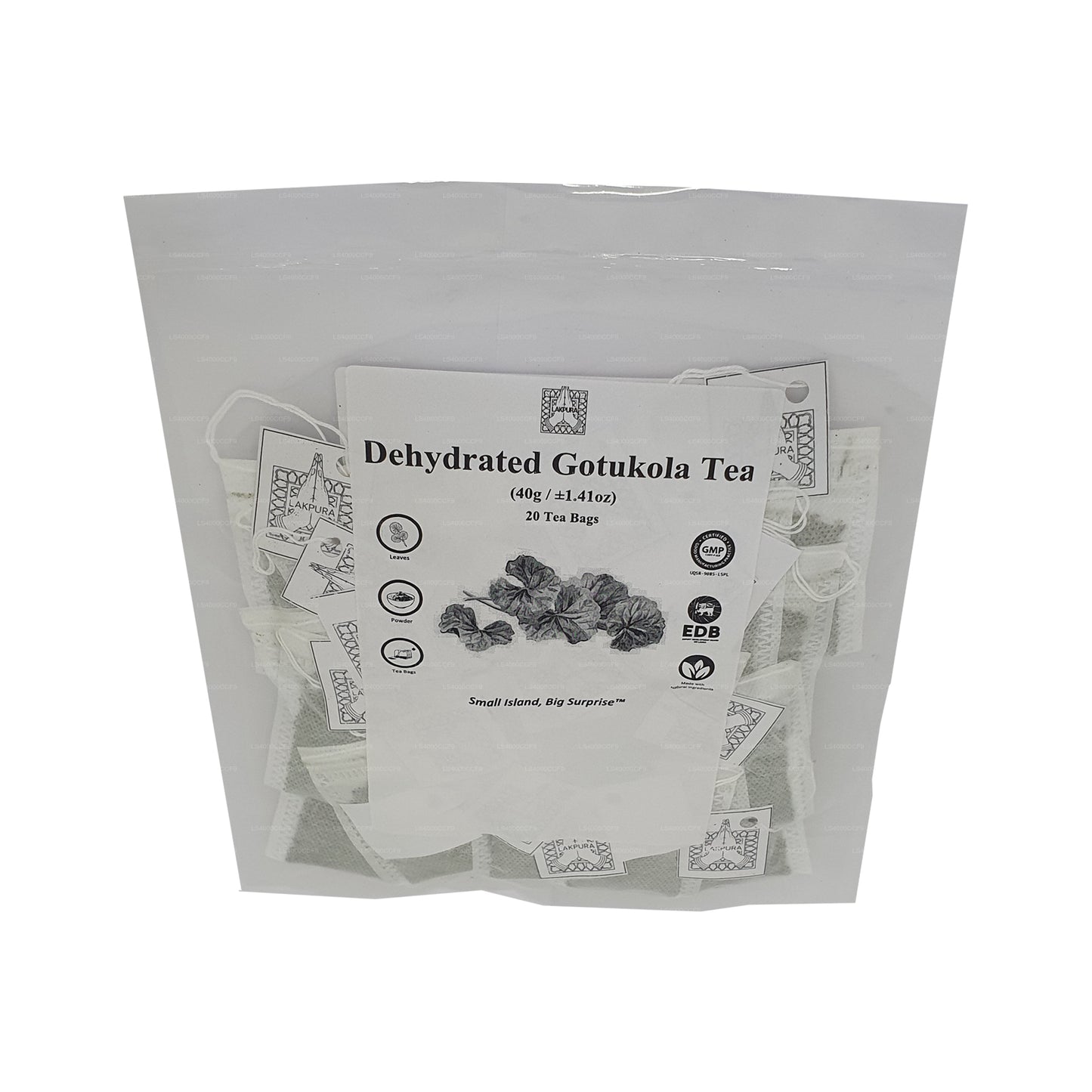 Lakpura Dehydrated Gotukola Tepåsar (40g) 20 Tepåsar