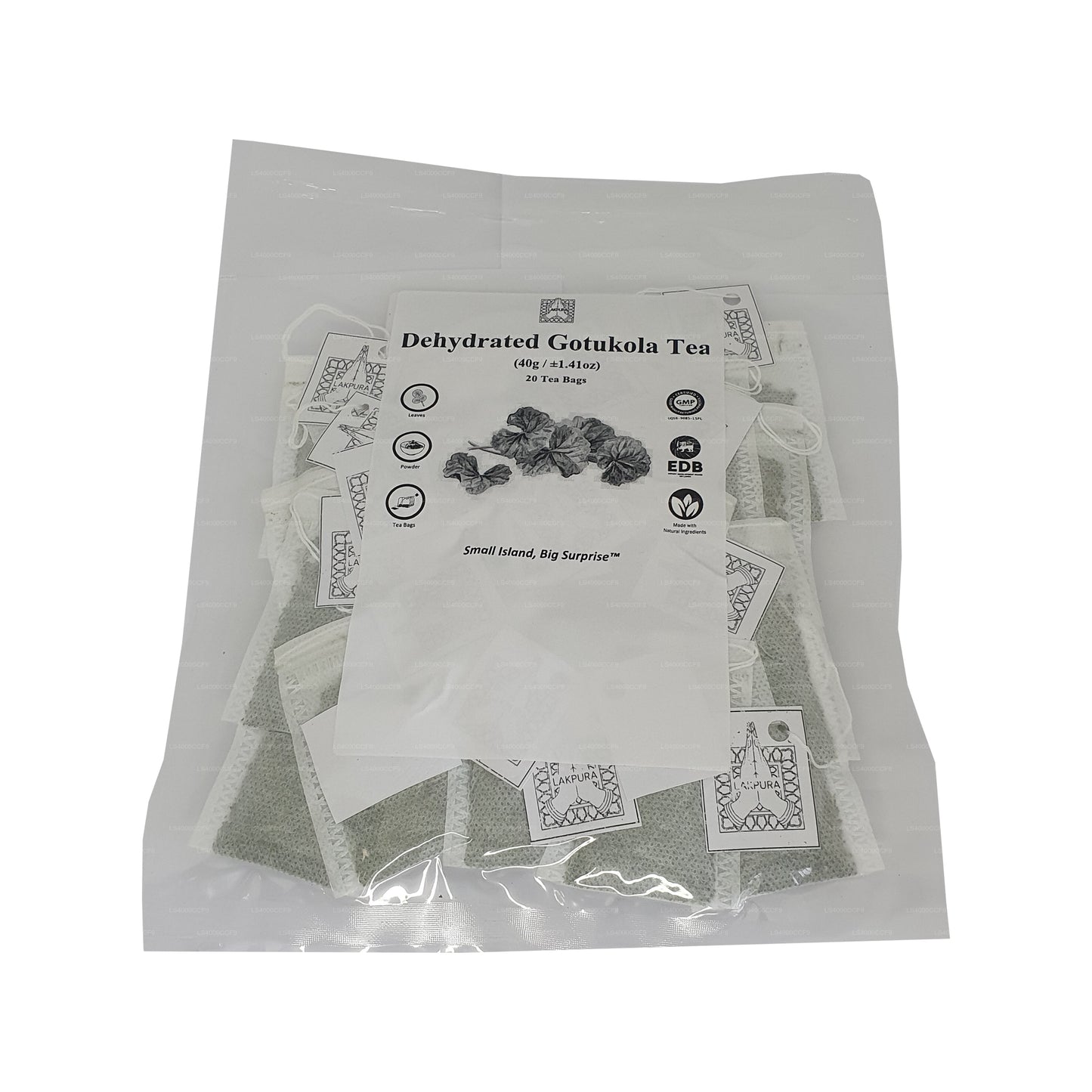 Lakpura Dehydrated Gotukola Tepåsar (40g) 20 Tepåsar