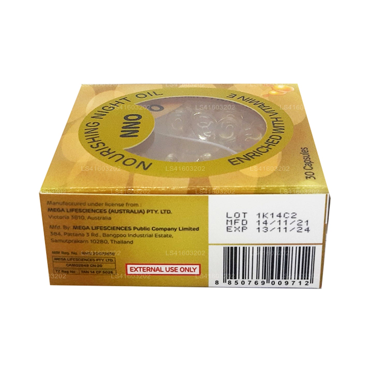 NNO Nourishing Night Oil med vitamin E och jojobaolja (30 Caps)