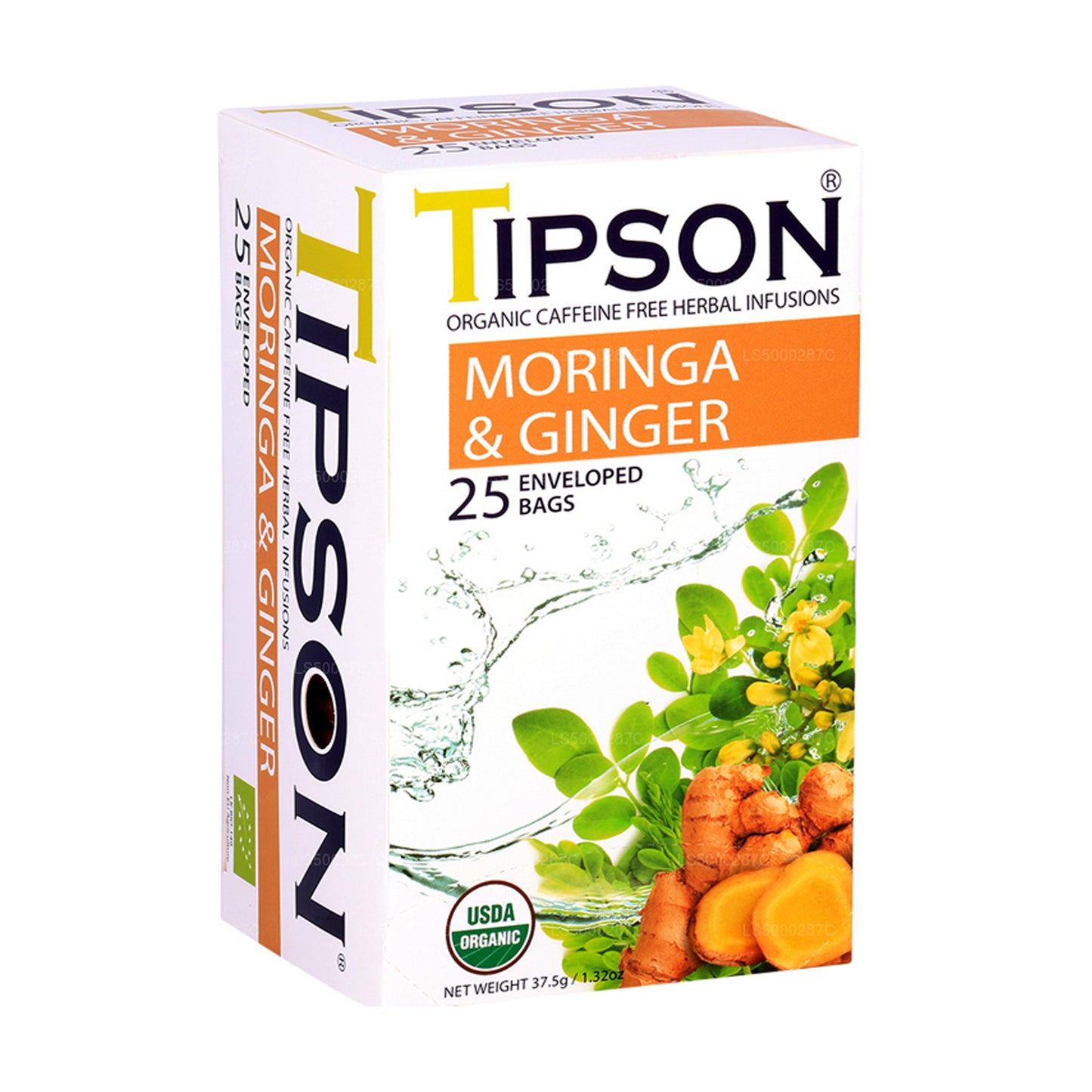 Tipson Tea Moringa & Ginger 25 Enveloped Tea Bags (37.5g)