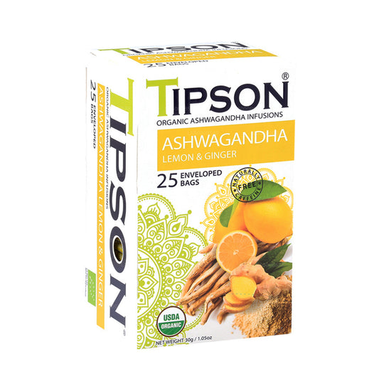 Tipson Tea Organic Ashwagandha With Lemon & Ginger (30g)