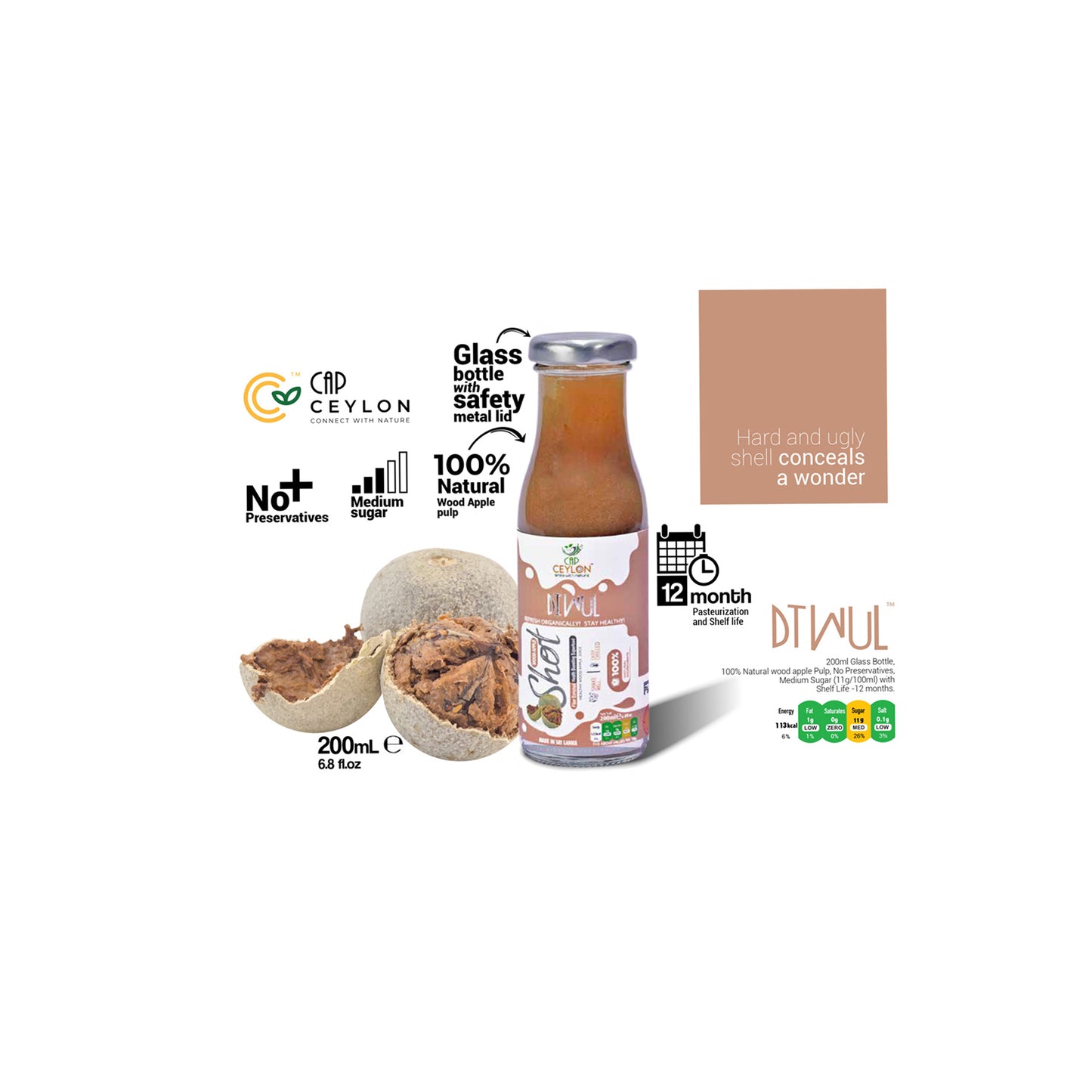 CAP Ceylon Trä Äppelshot (200 ml)