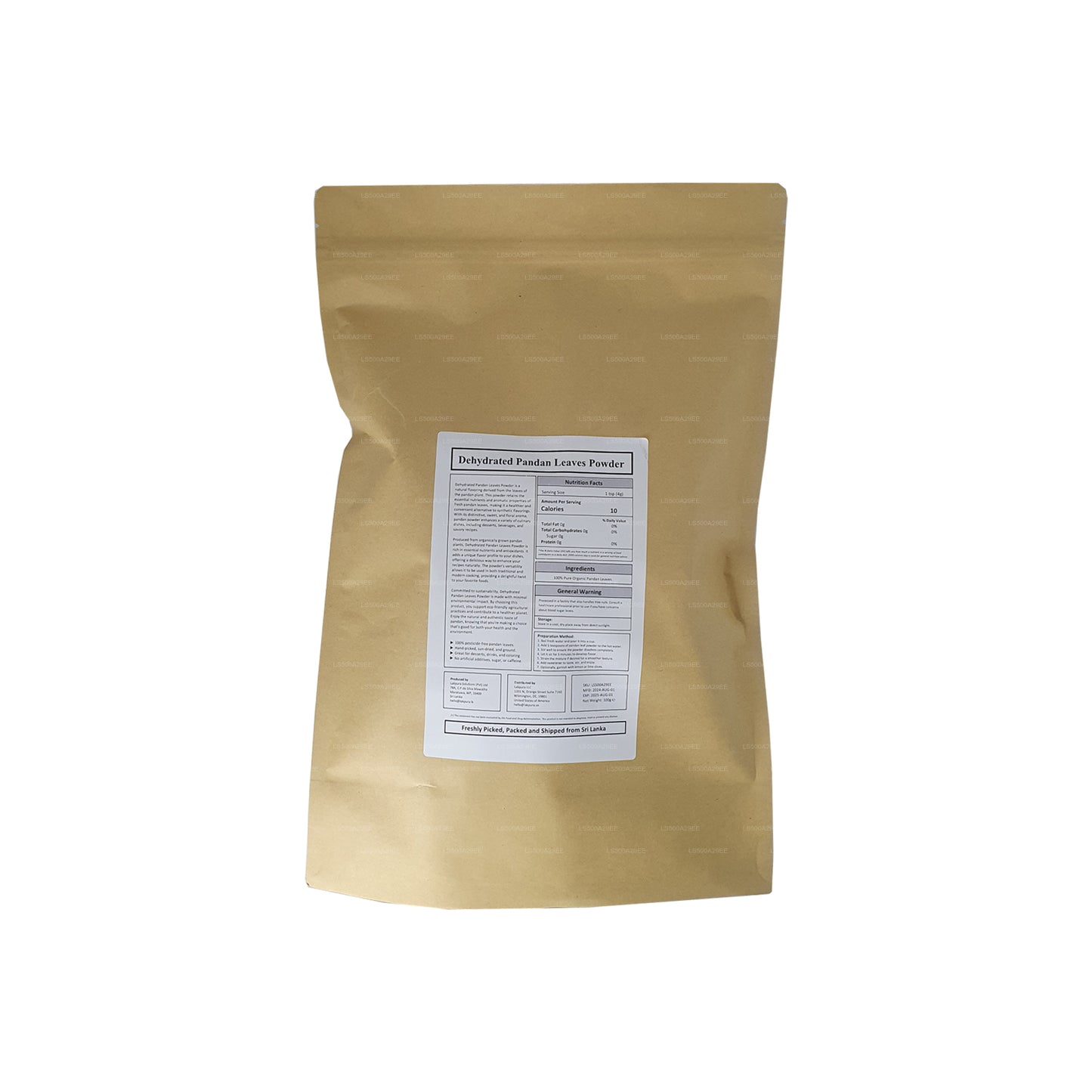 Lakpura Dehydrated Rampe/Pandan Bladpulver