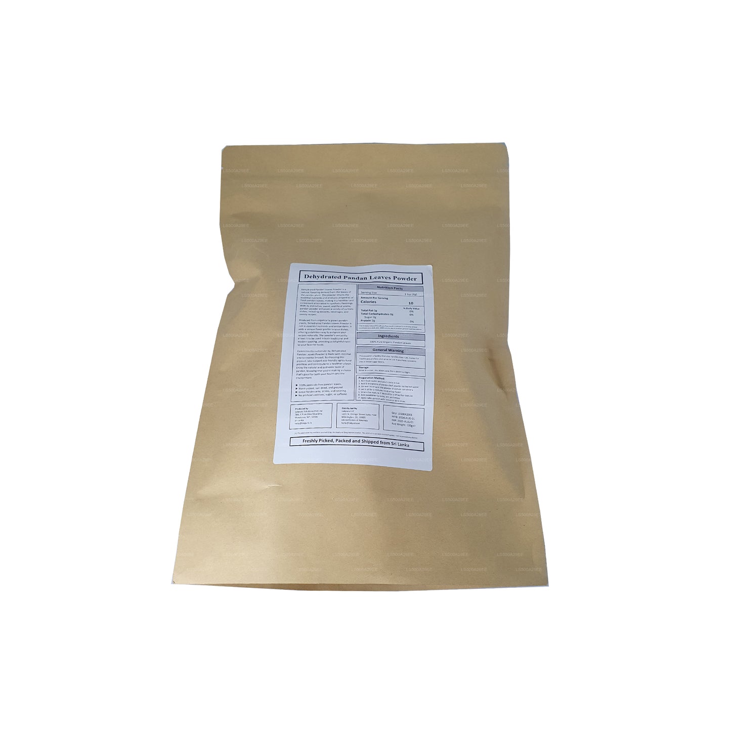 Lakpura Dehydrated Rampe/Pandan Bladpulver