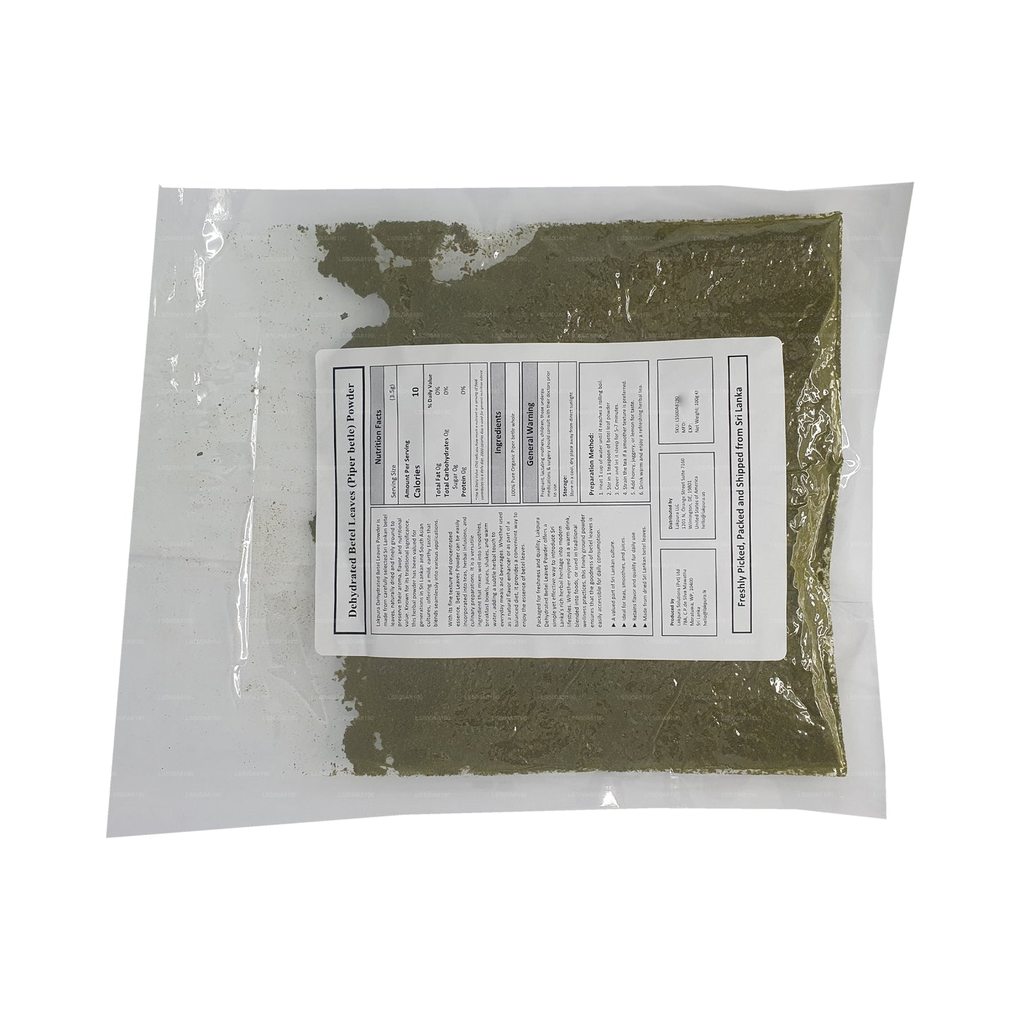 Lakpura Dehydrated Betelbladspulver (100g)