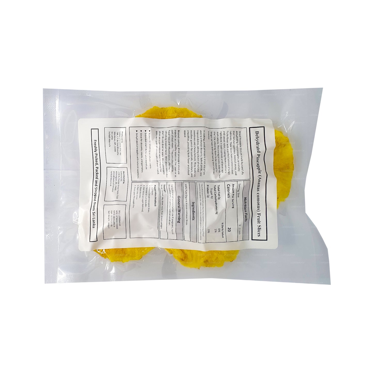 Lakpura Dehydrated Natural Ananas Fruktskivor