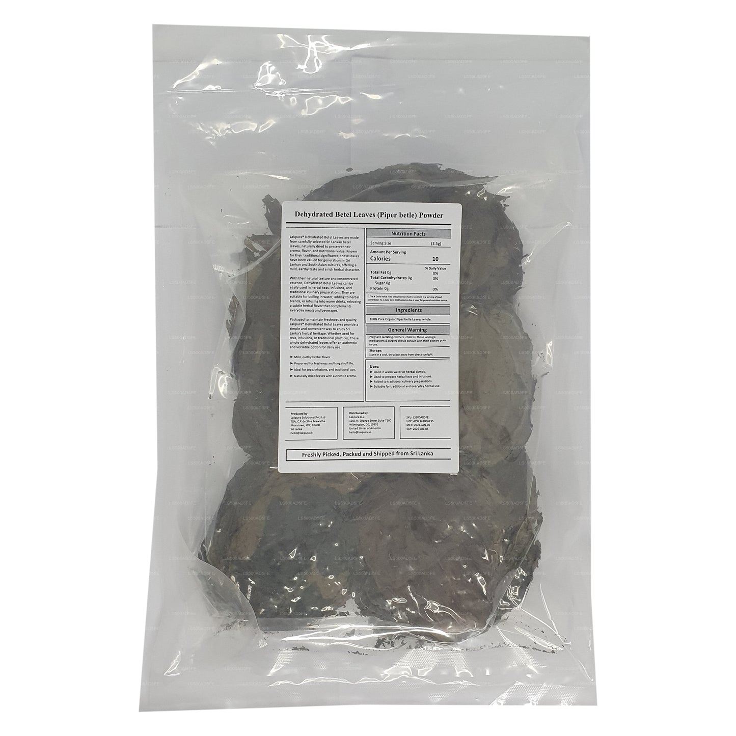 Lakpura® Dehydrerade Betelblad