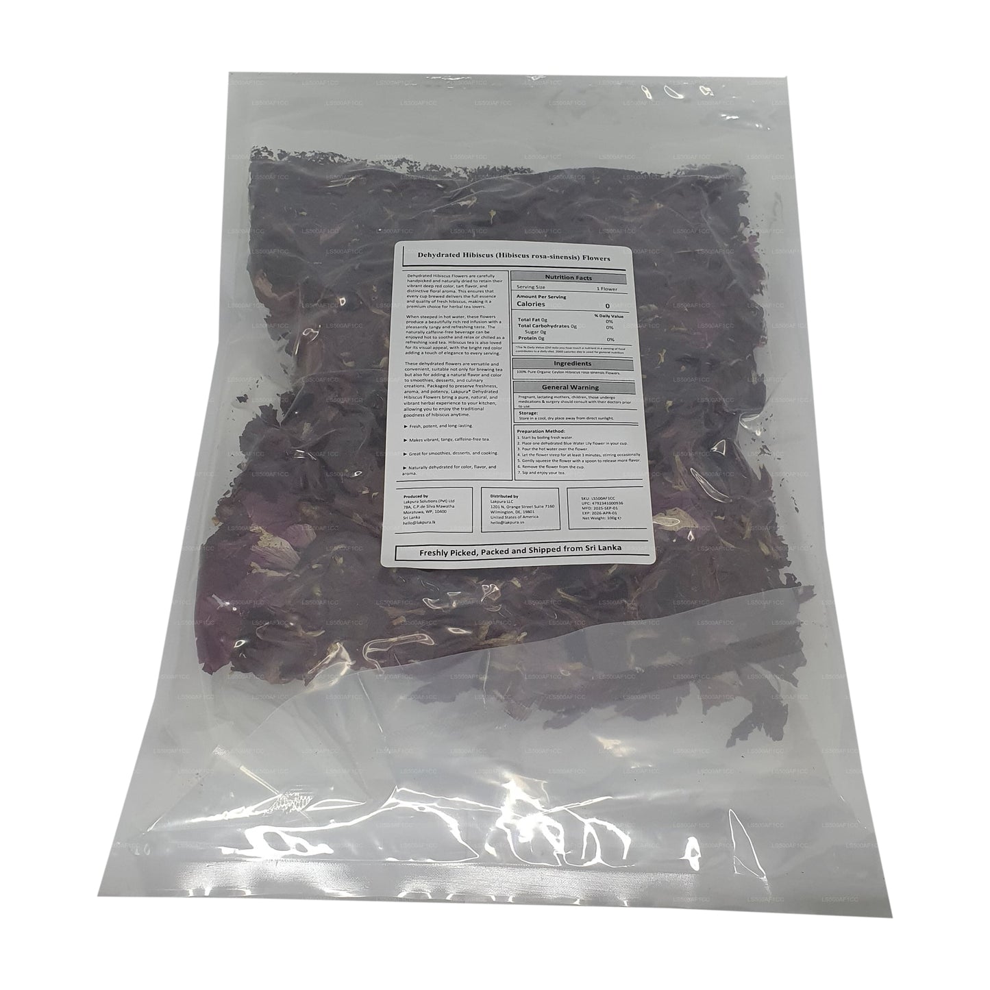 Lakpura® Dehydrerade Hibiscus Rosa (Wada Mal) Blommor