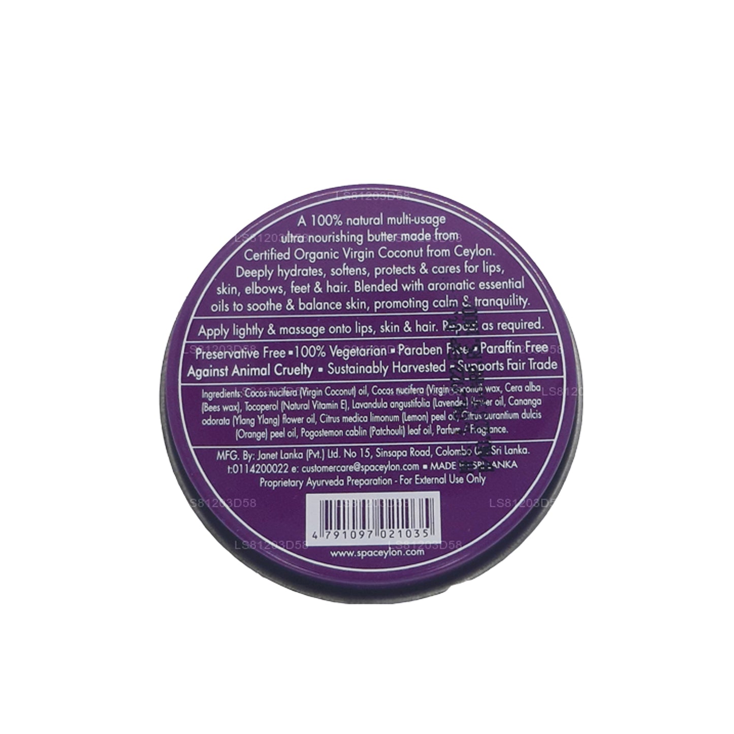 Spa Ceylon Ylang Lavendel Virgin Coconut Naturligt Smör (25g)