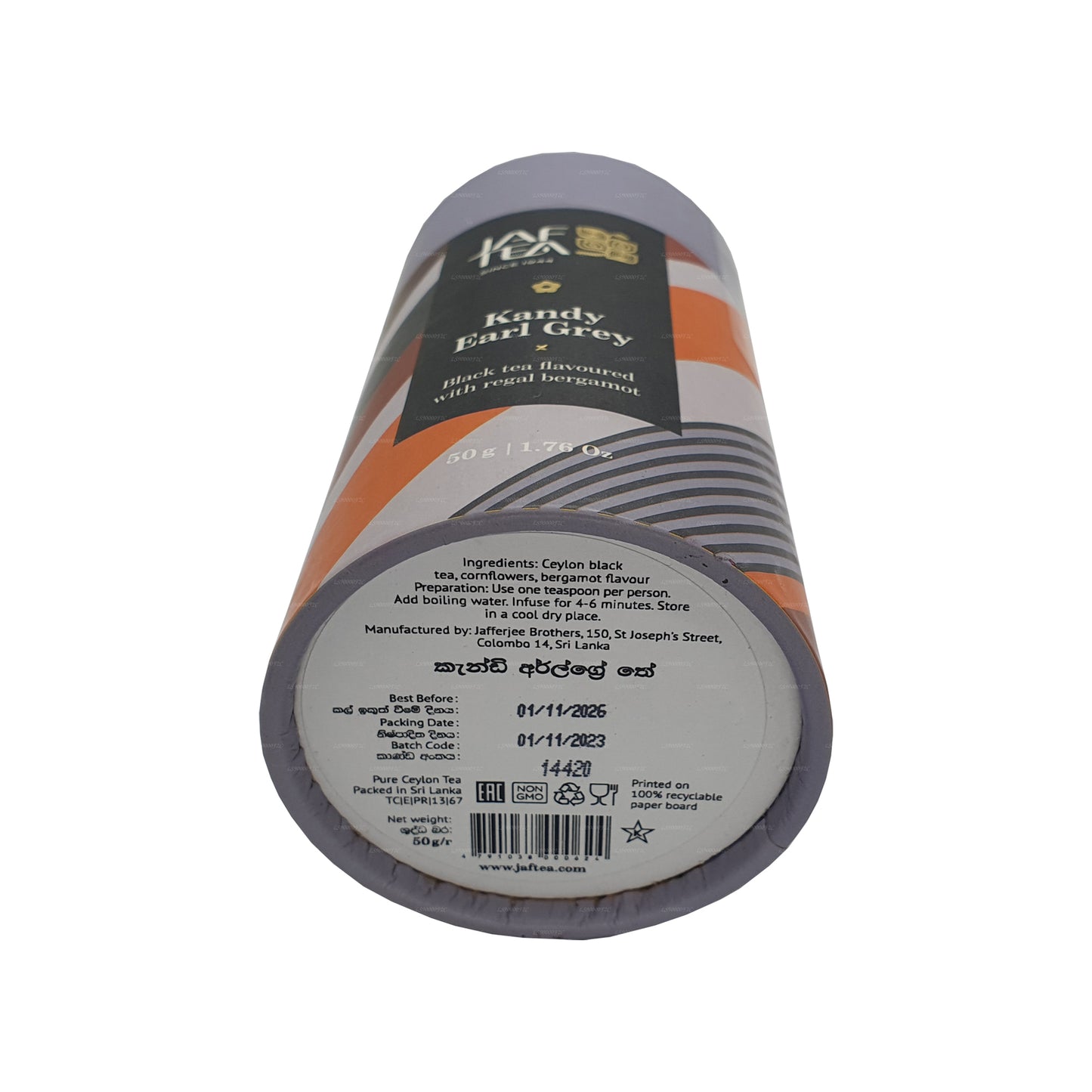 Jaf Tea Kandy Earl Grey Svart Te smaksatt med kunglig bergamott (50g)
