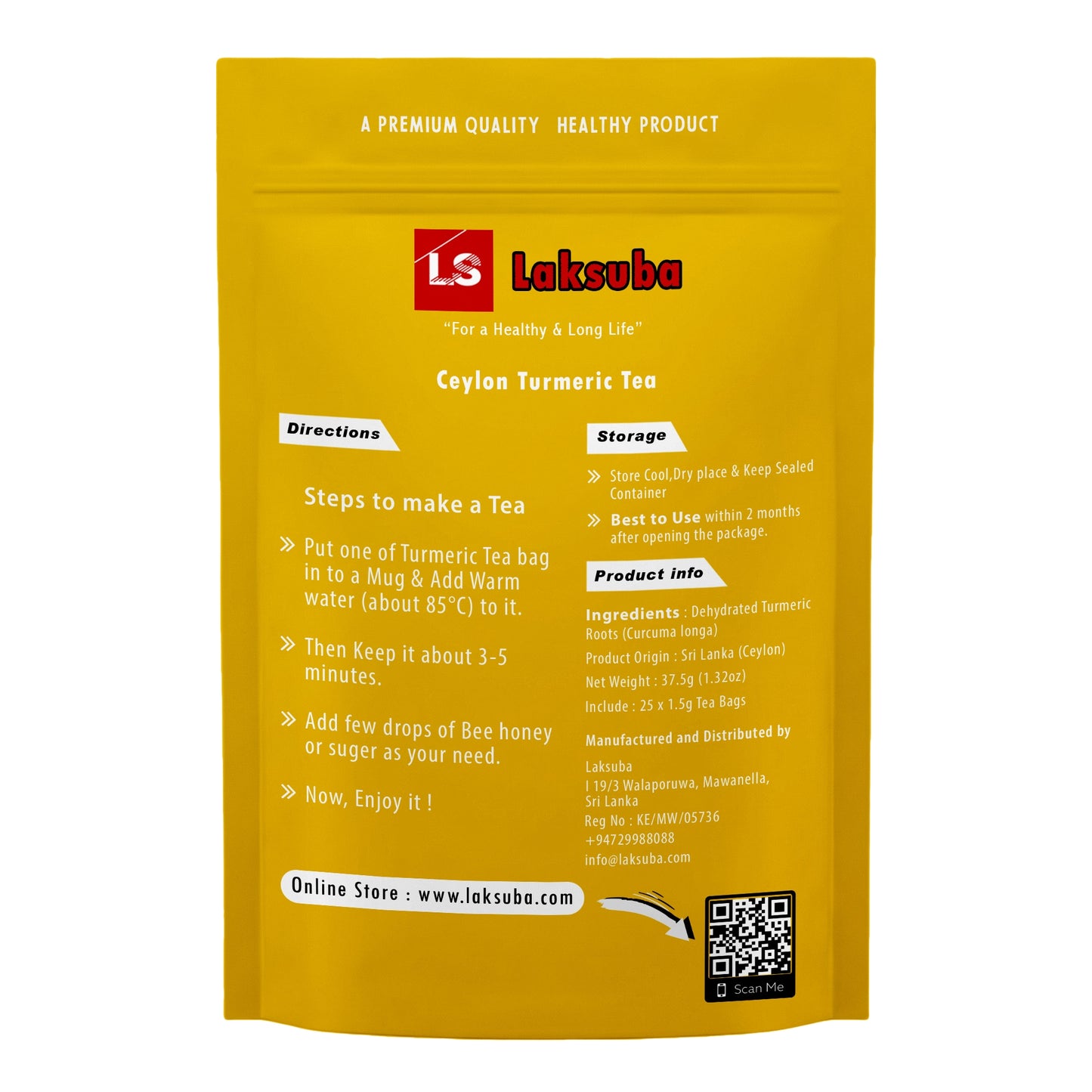 Laksuba Ceylon Gurkmejate (37,5 g) 25 tepåsar