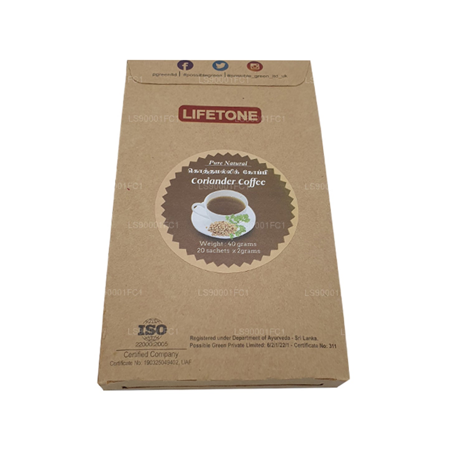 Lifetone Korianderfrökaffe (40 g) 20 påsar
