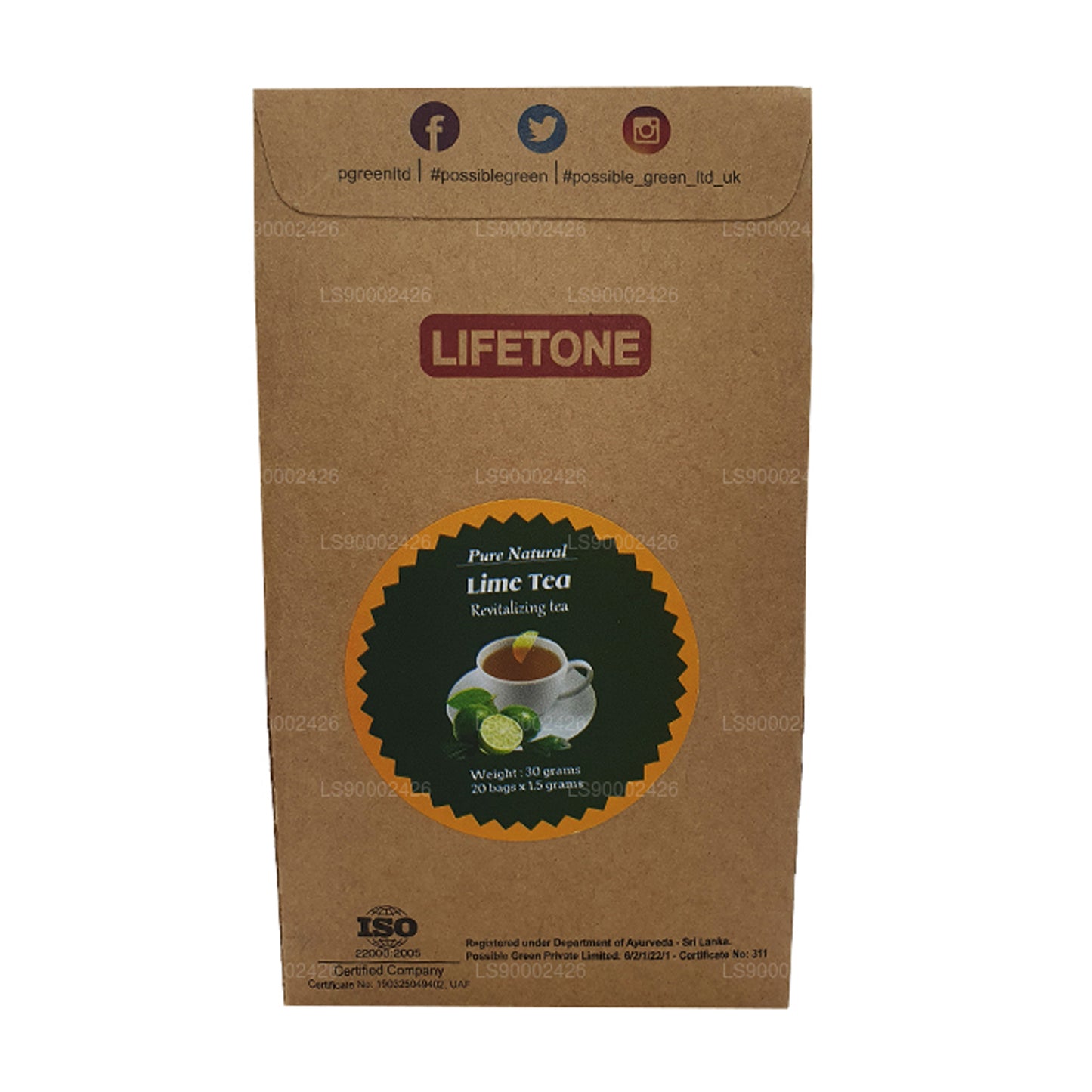 Lifetone Lime Tea (30g) 20 tepåsar