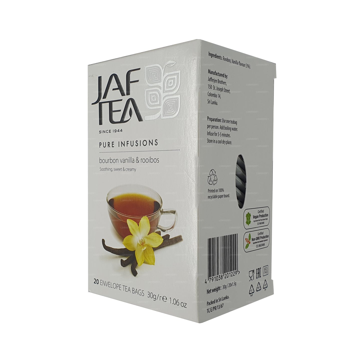 Jaf te rena infusioner samling bourbon vanilj rooibos (30g) 20 tepåsar