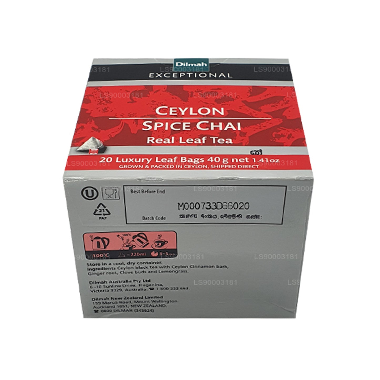 Dilmah Exceptionell Ceylon Spice Chai (40g) 20 tepåsar