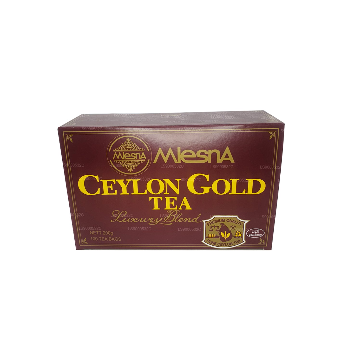 Mlesna Tea Ceylon Gold 100 Tepåsar (200g) String och Tag