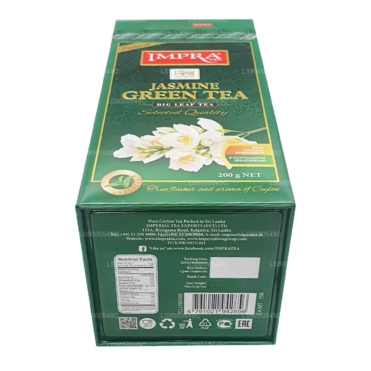 Impra Jasmine Grönt te Big Leaf (200g) Meatal Caddy