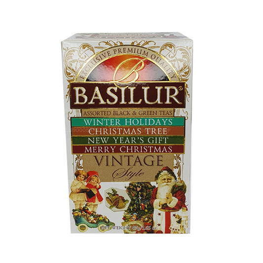Basilur Vintage Style Blandade Svart & Gröna Teer (47g) 25 tepåsar