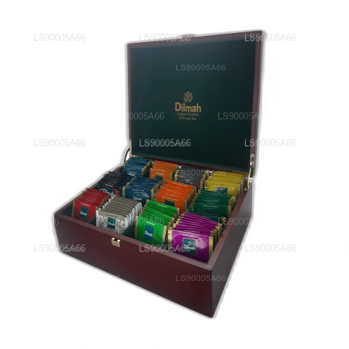 Dilmah Luxury Timber Presenter med lock (12 Sorter)