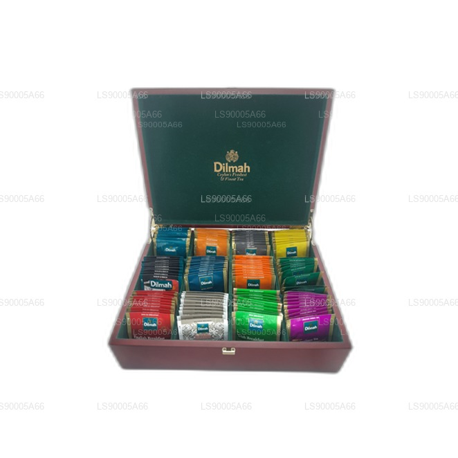 Dilmah Luxury Timber Presenter med lock (12 Sorter)
