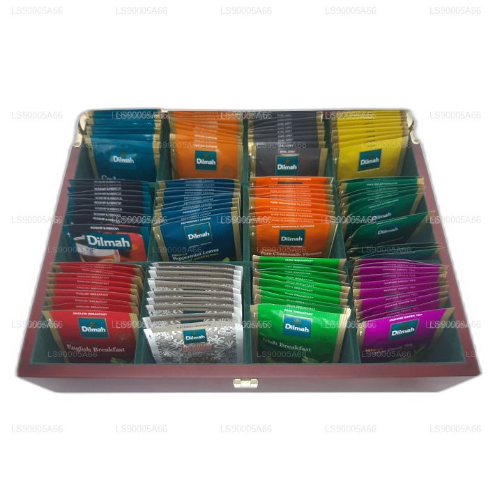 Dilmah Luxury Timber Presenter med lock (12 Sorter)