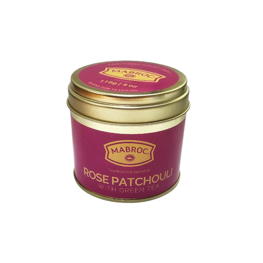 Mabroc Tea Infused Candle Doftljus i Doftburk med Ros, Patchouli och Grönt Te (118g)