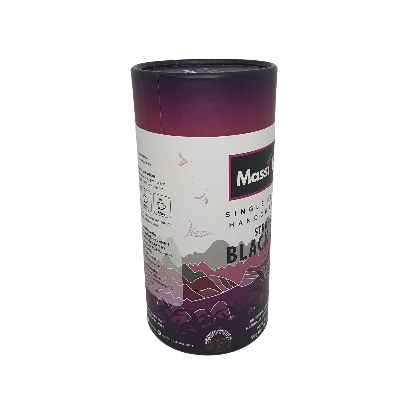 Massi Te Single Estate Hantverksmässigt Tillverkad Stark Svart Te (50g)