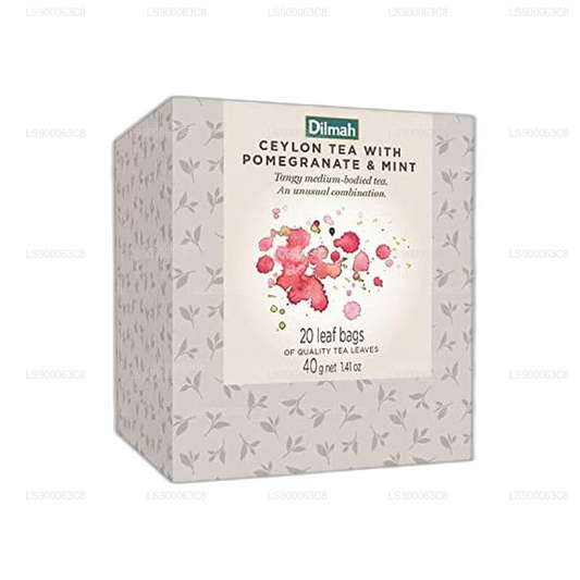 Dilmah levande granatäpple och mynta tepåse refill (40g) låda