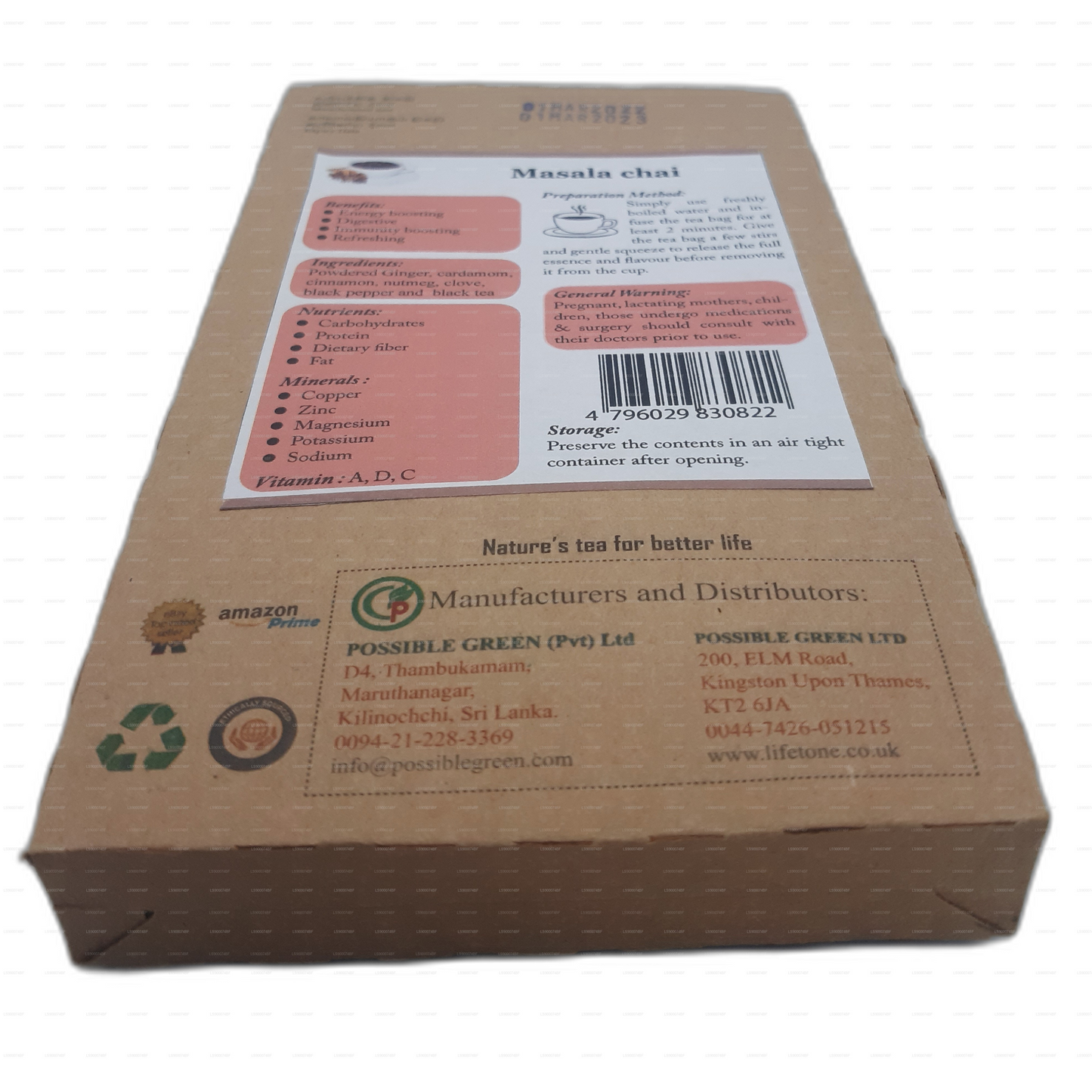 Lifetone Masala Chai (40g) 20 Tea Bags