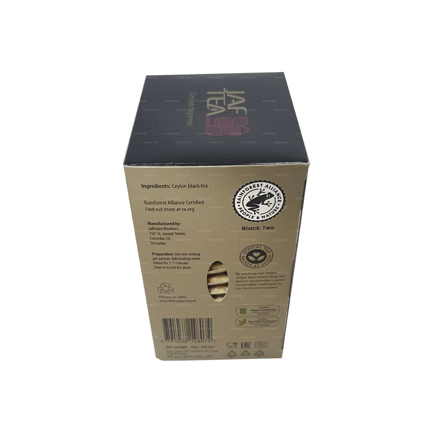 Jaf Tea Classic Gold Collection Ceylon Supreme Foil Kuvert Tepåse (40g)