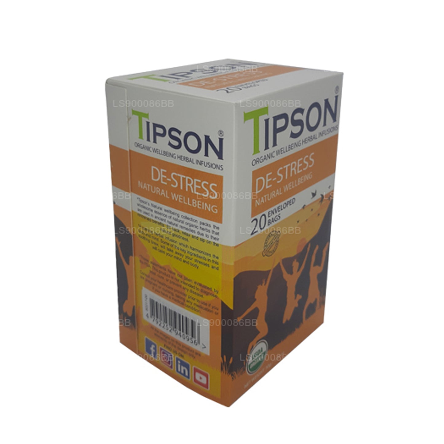 Tipson De-Stress Natural Wellbeing (30g) 20 omslutna tepåsar