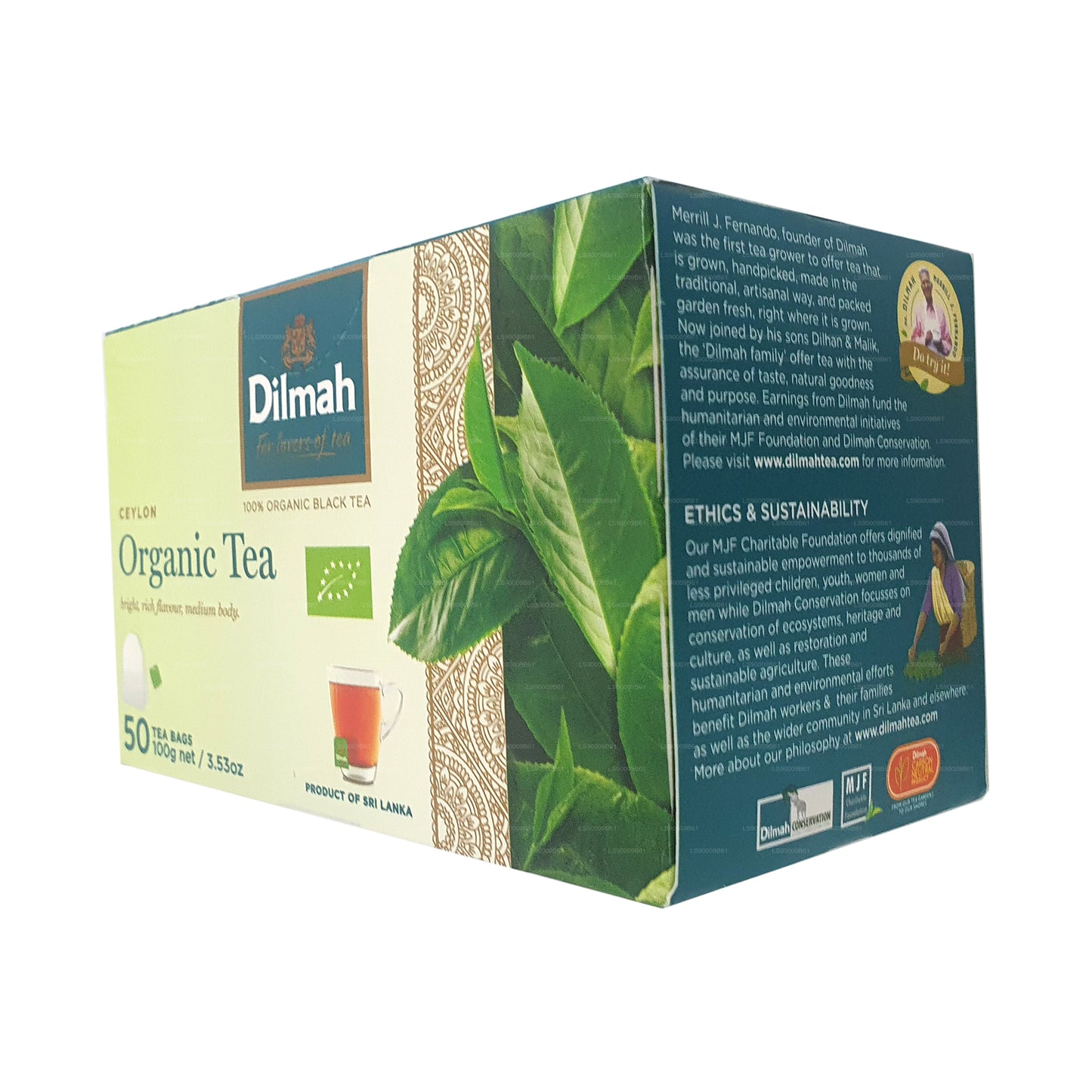 Dilmah ekologiskt te (100g) 50 tepåsar