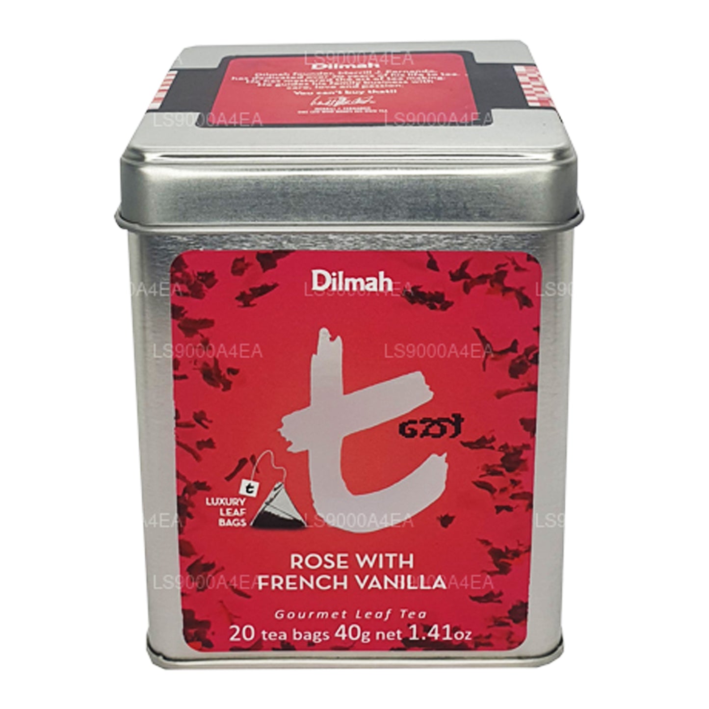 Dilmah T-serien Rose med fransk vanilj 20 tepåsar bladte (40g)