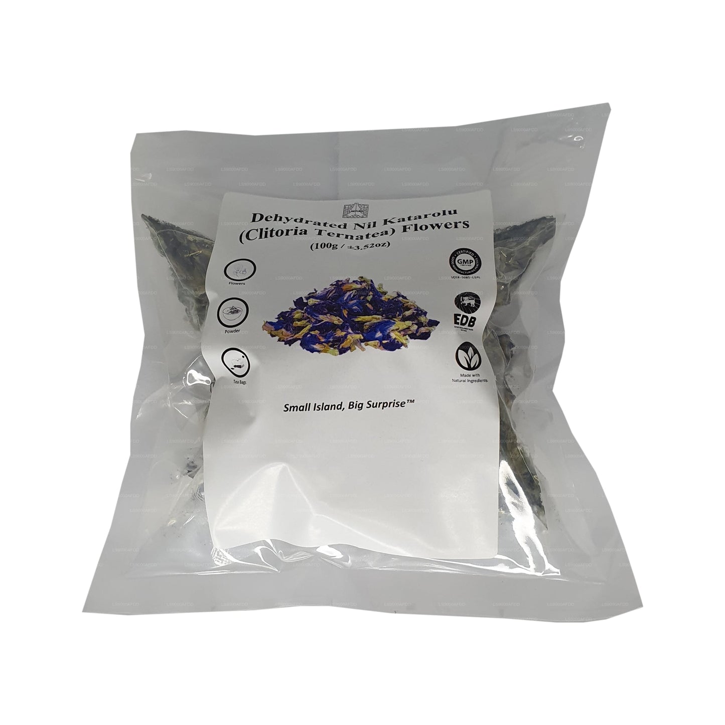 Lakpura® Dehydrerade Fjärilsärtsblommor (Nil Katarolu; Clitoria Ternatea).