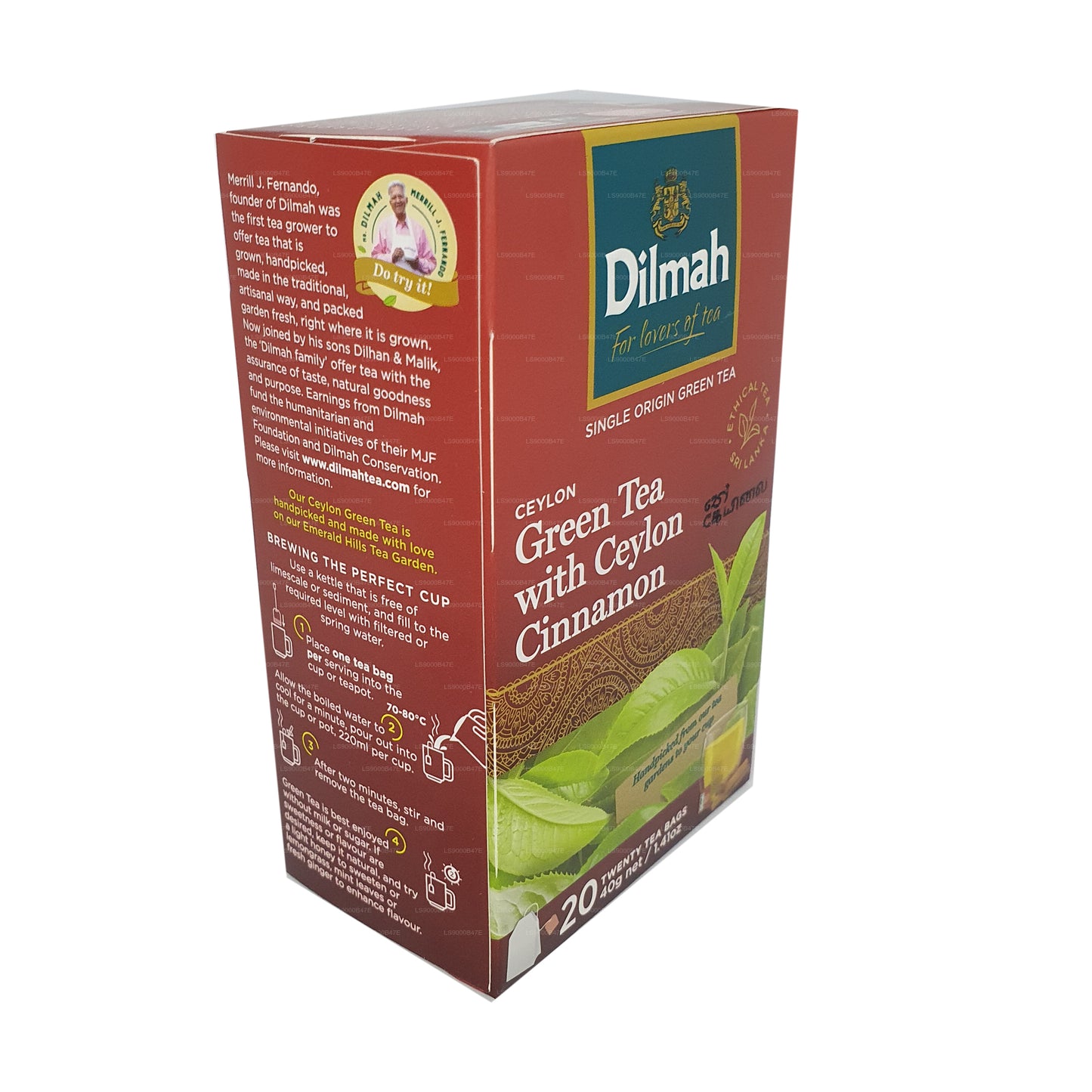 Dilmah Ceylon grönt te med Ceylon kanel (40g) 20 tepåsar