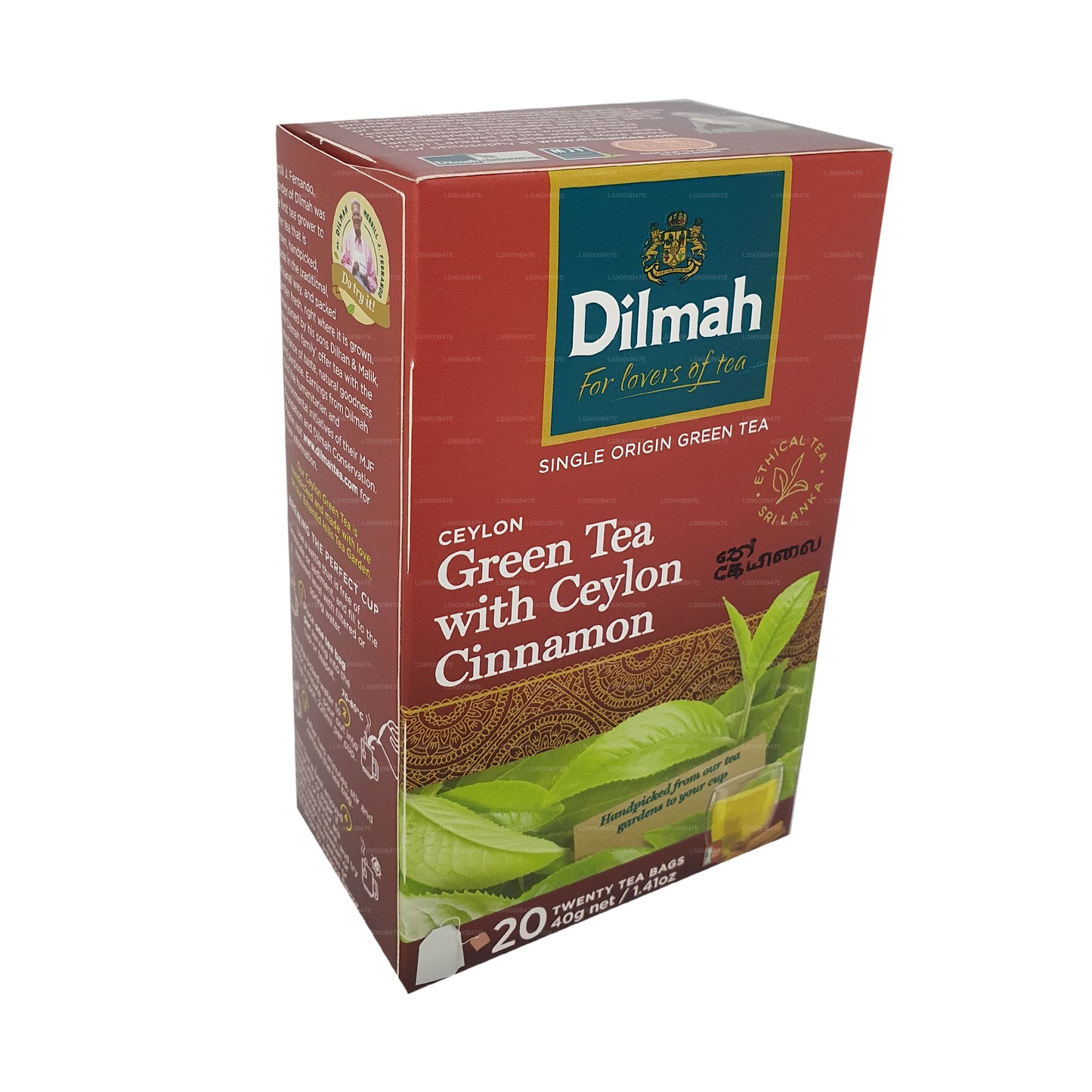 Dilmah Ceylon grönt te med Ceylon kanel (40g) 20 tepåsar