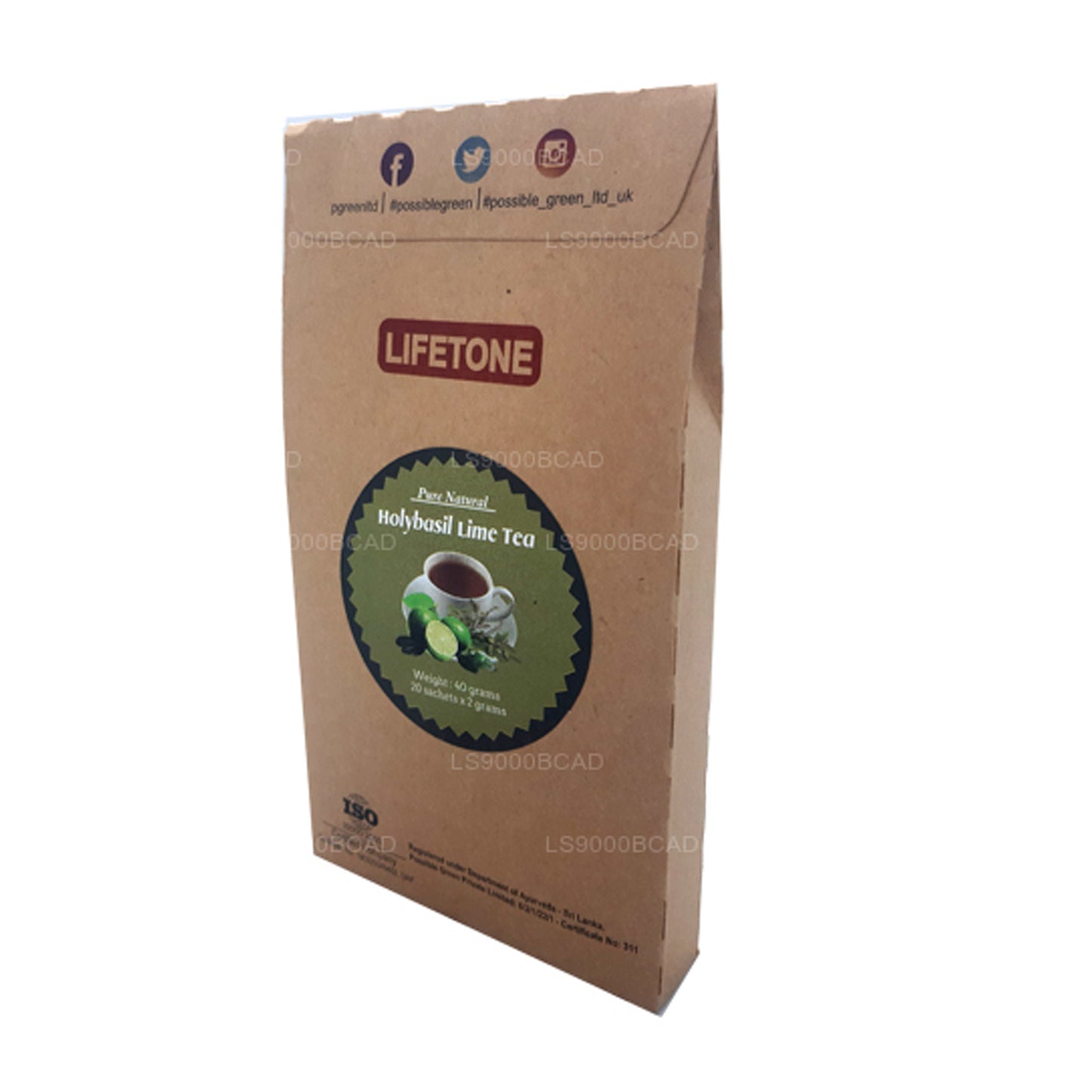 Lifetone Helig Basilika Lime Te (40g)